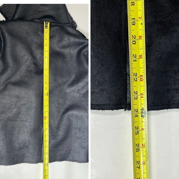 New Velvet by Graham & Spencer Black Sherpa Jacket Faux Suede Medium Reversible - Picture 9 of 16